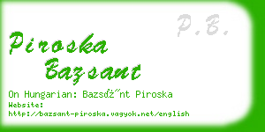 piroska bazsant business card